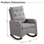 Rocking Chair Nursery, Glider Recliner Indoor with Armrests, Side Pockets, Upholstered Comfy High Back Armchair