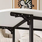 Famapy Contemporary Convertible Coffee Table,Extendable from Square to Oval,with Storage Shelf,Adjustable & Space-Efficient for Living Room