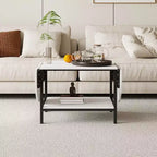 Famapy Contemporary Convertible Coffee Table,Extendable from Square to Oval,with Storage Shelf,Adjustable & Space-Efficient for Living Room