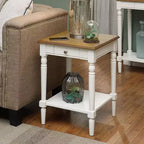HomeStock 24 in.H White Color Rectangle Wood Table Top End Table 1 -piece