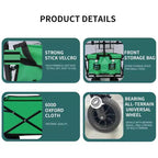 TROPOW Collapsible Folding Wagon Cart C Green Utility Wagon for Camping/Shopping (1-Pack)