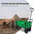 TROPOW Collapsible Folding Wagon Cart C Green Utility Wagon for Camping/Shopping (1-Pack)