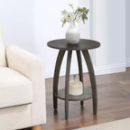 HomeStock Belmont End Table with Shelf Scandinavian-Inspired Mid-Century Modern Two-Tier Storage Accent Furniture for Living Room