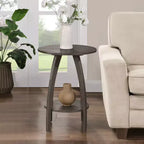 HomeStock Belmont End Table with Shelf Scandinavian-Inspired Mid-Century Modern Two-Tier Storage Accent Furniture for Living Room