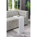 HomeStock Belmont C Shaped End Table with Rich Melamine Finish, Sofa Slide Under Frame and Compact Chairside Convenience