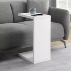 HomeStock Belmont C Shaped End Table with Rich Melamine Finish, Sofa Slide Under Frame and Compact Chairside Convenience