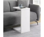 HomeStock Belmont C Shaped End Table with Rich Melamine Finish, Sofa Slide Under Frame and Compact Chairside Convenience