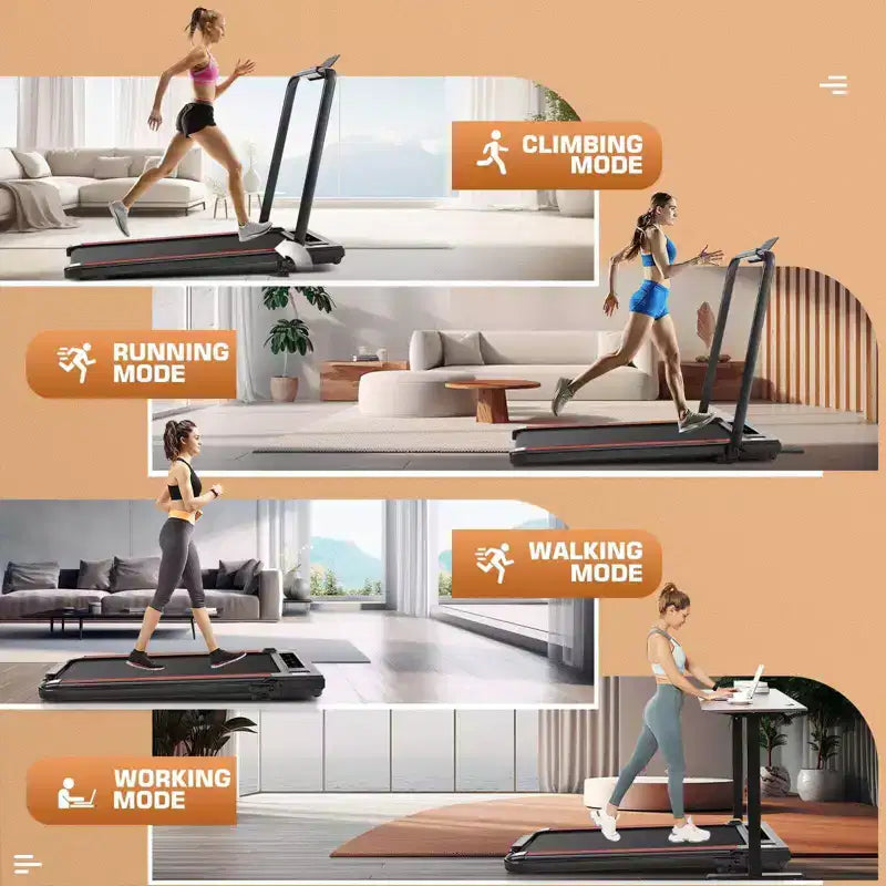 KRISRATE Treadmills with Incline & Touch Screen & Remote Watch for Home, Folding Walking Pad with Handle Bar,3.5HP 7.5MPH Under Desk Treadmill