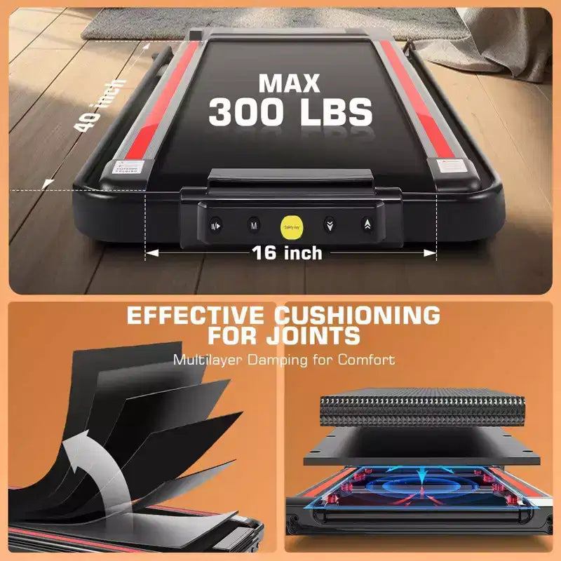 KRISRATE Treadmills with Incline & Touch Screen & Remote Watch for Home, Folding Walking Pad with Handle Bar,3.5HP 7.5MPH Under Desk Treadmill