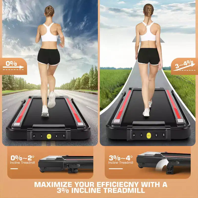 KRISRATE Treadmills with Incline & Touch Screen & Remote Watch for Home, Folding Walking Pad with Handle Bar,3.5HP 7.5MPH Under Desk Treadmill