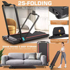 KRISRATE Treadmills with Incline & Touch Screen & Remote Watch for Home, Folding Walking Pad with Handle Bar,3.5HP 7.5MPH Under Desk Treadmill