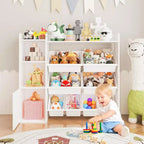 Contenitore per giocattoli per bambini, organizer con 8 contenitori rimovibili, libreria e portagiochi grande, con libreria per camera da letto, cameretta dei bambini, aula, asilo nido