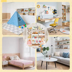 Contenitore per giocattoli per bambini, organizer con 8 contenitori rimovibili, libreria e portagiochi grande, con libreria per camera da letto, cameretta dei bambini, aula, asilo nido