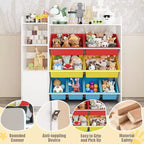 Contenitore per giocattoli per bambini, organizer con 8 contenitori rimovibili, libreria e portagiochi grande, con libreria per camera da letto, cameretta dei bambini, aula, asilo nido