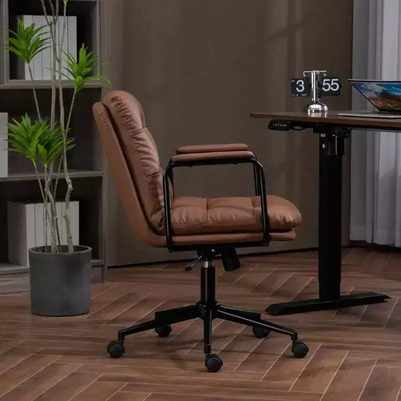 Sedia da scrivania Okak Mid Back, sedia da ufficio con braccioli imbottiti e ruote, sedia da computer per ufficio, sala giochi, studio