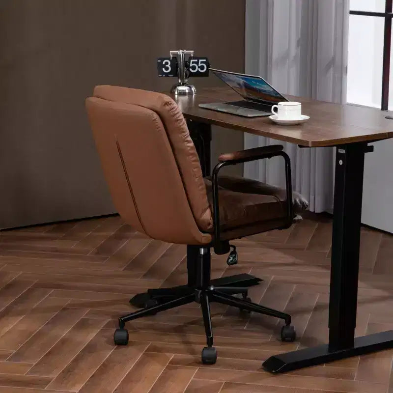 Sedia da scrivania Okak Mid Back, sedia da ufficio con braccioli imbottiti e ruote, sedia da computer per ufficio, sala giochi, studio