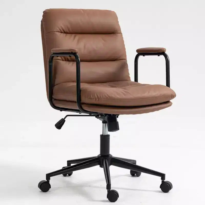 Sedia da scrivania Okak Mid Back, sedia da ufficio con braccioli imbottiti e ruote, sedia da computer per ufficio, sala giochi, studio