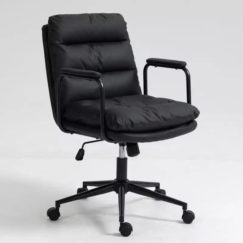 Sedia da scrivania Okak Mid Back, sedia da ufficio con braccioli imbottiti e ruote, sedia da computer per ufficio, sala giochi, studio
