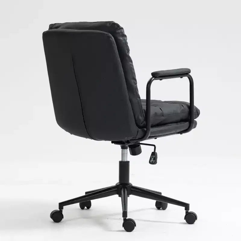 Sedia da scrivania Okak Mid Back, sedia da ufficio con braccioli imbottiti e ruote, sedia da computer per ufficio, sala giochi, studio