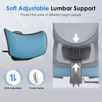 Okak Ergonomic Office Chair, Mesh Desk Chair with Headrest, Adjustable Lumbar Support and Armrests, High Back Gaming Chair for Office, Home