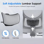 Okak Ergonomic Office Chair, Mesh Desk Chair with Headrest, Adjustable Lumbar Support and Armrests, High Back Gaming Chair for Office, Home
