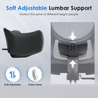 Okak Ergonomic Office Chair, Mesh Desk Chair with Headrest, Adjustable Lumbar Support and Armrests, High Back Gaming Chair for Office, Home