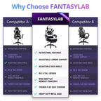 Okak High-Back Gaming Chair, Ergonomic Office Chair with Foldable Footrest, Height-Adjustable Comfy Chair for Study, Gaming Room