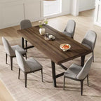 Industrial Dining Table for 6~8 People, 78.7 Long Rectangle Dining Tables, Wooden Kitchen Table with Sturdy Metal Frame for Dining Room