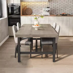 Industrial Dining Table for 6~8 People, 78.7 Long Rectangle Dining Tables, Wooden Kitchen Table with Sturdy Metal Frame for Dining Room