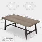 Industrial Dining Table for 6~8 People, 78.7 Long Rectangle Dining Tables, Wooden Kitchen Table with Sturdy Metal Frame for Dining Room
