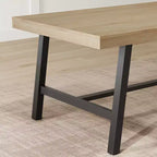 Industrial Dining Table for 6~8 People, 78.7 Long Rectangle Dining Tables, Wooden Kitchen Table with Sturdy Metal Frame for Dining Room