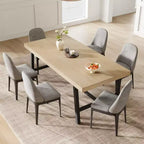 Industrial Dining Table for 6~8 People, 78.7 Long Rectangle Dining Tables, Wooden Kitchen Table with Sturdy Metal Frame for Dining Room
