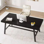 Industrial Dining Table for 6~8 People, 78.7 Long Rectangle Dining Tables, Wooden Kitchen Table with Sturdy Metal Frame for Dining Room