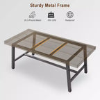 Industrial Dining Table for 6~8 People, 78.7 Long Rectangle Dining Tables, Wooden Kitchen Table with Sturdy Metal Frame for Dining Room