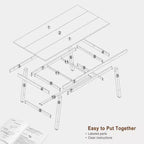 Industrial Dining Table for 6~8 People, 78.7 Long Rectangle Dining Tables, Wooden Kitchen Table with Sturdy Metal Frame for Dining Room