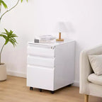 TROPOW 3-Drawer Mobile File Cabinet - Under-Desk Organizer for Home/Office (Unassembled, Fits Letter/Legal/A4)
