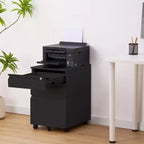 TROPOW 3-Drawer Mobile File Cabinet - Under-Desk Organizer for Home/Office (Unassembled, Fits Letter/Legal/A4)