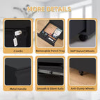 TROPOW 3-Drawer Mobile File Cabinet - Under-Desk Organizer for Home/Office (Unassembled, Fits Letter/Legal/A4)