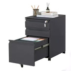 TROPOW 3-Drawer Mobile File Cabinet - Under-Desk Organizer for Home/Office (Unassembled, Fits Letter/Legal/A4)