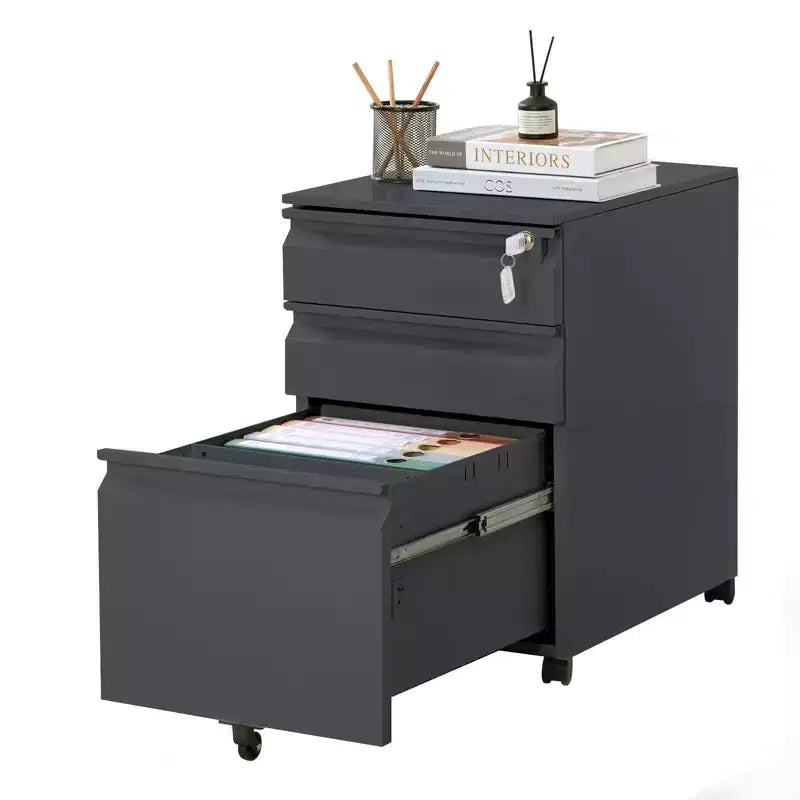 TROPOW 3-Drawer Mobile File Cabinet - Under-Desk Organizer for Home/Office (Unassembled, Fits Letter/Legal/A4)