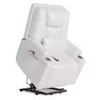 Poltrona reclinabile Sunnyfurn Lift - Reclinazione in pelle PU, 3 posizioni regolabili, tasche laterali, portabicchieri, poltrona Power Lift