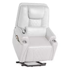 Poltrona reclinabile Sunnyfurn Lift - Reclinazione in pelle PU, 3 posizioni regolabili, tasche laterali, portabicchieri, poltrona Power Lift