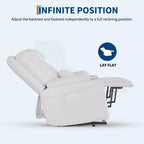 Poltrona reclinabile Sunnyfurn Lift - Reclinazione in pelle PU, 3 posizioni regolabili, tasche laterali, portabicchieri, poltrona Power Lift