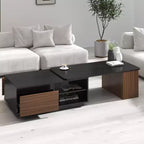 Tavolino allungabile moderno GDFStudio Amelie con 2 cassetti e 2 ripiani