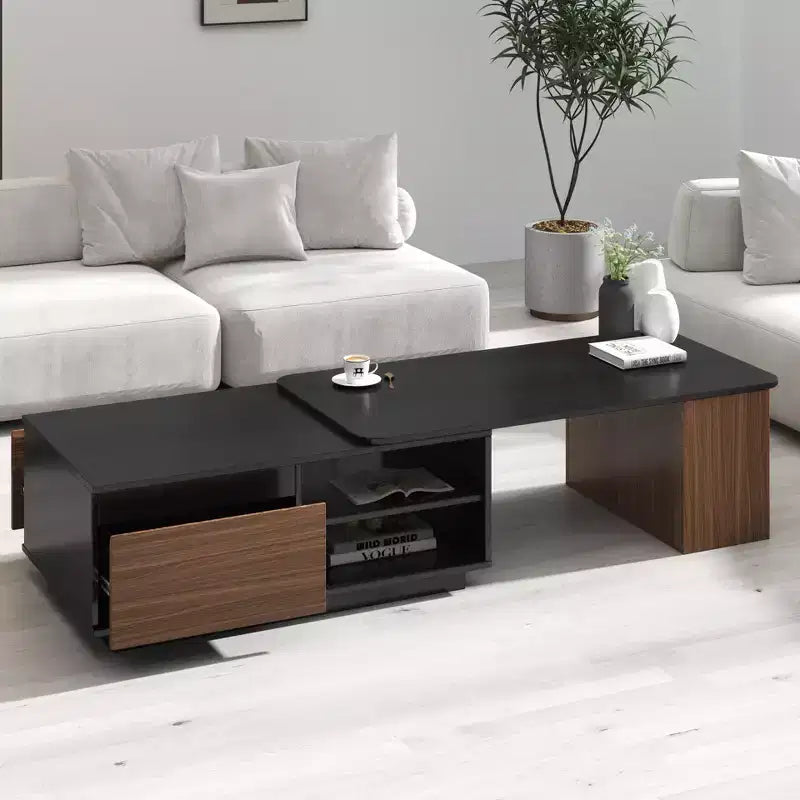 Tavolino allungabile moderno GDFStudio Amelie con 2 cassetti e 2 ripiani