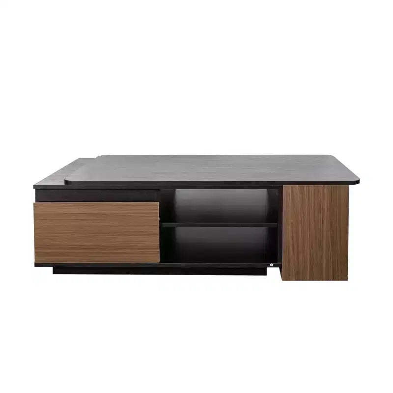 Tavolino allungabile moderno GDFStudio Amelie con 2 cassetti e 2 ripiani