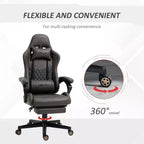 Okak High-Back Gaming Chair with Headrest, Computer Chair with Lumbar Support and Footrest, Office Chair for Study, Reading Room