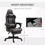 Okak High-Back Gaming Chair with Headrest, Computer Chair with Lumbar Support and Footrest, Office Chair for Study, Reading Room