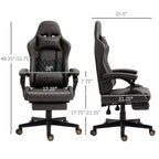 Okak High-Back Gaming Chair with Headrest, Computer Chair with Lumbar Support and Footrest, Office Chair for Study, Reading Room