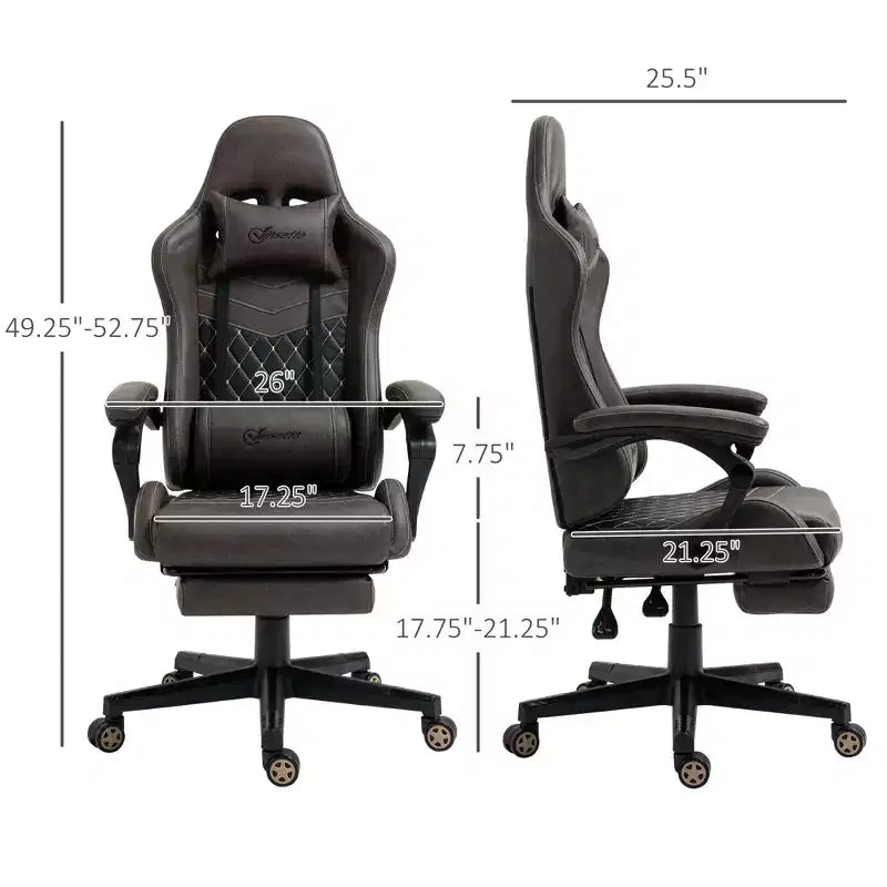 Okak High-Back Gaming Chair with Headrest, Computer Chair with Lumbar Support and Footrest, Office Chair for Study, Reading Room